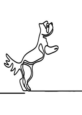 One Line Yorkshire Dog Art