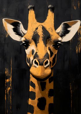 Giraffe Portrait Painting