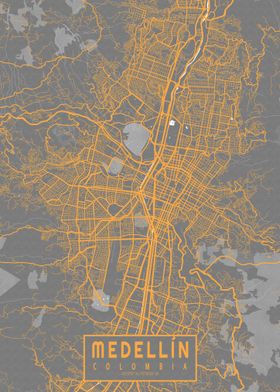 Medellin City Map Colombia Bauhaus