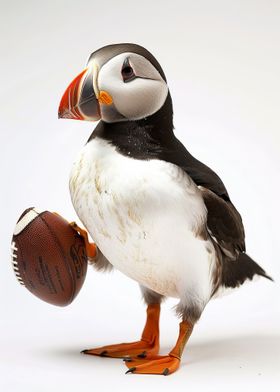 Puffin Holding Football