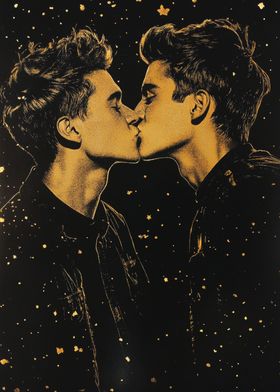 Golden Kiss Under Stars