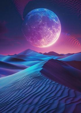 Neon Desert Moon Distant World