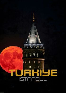 Istanbul Tower & Moon