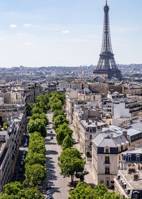 Paris Street View with Eiffel Tower