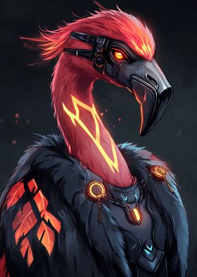 Cyberpunk Flamingo Animal