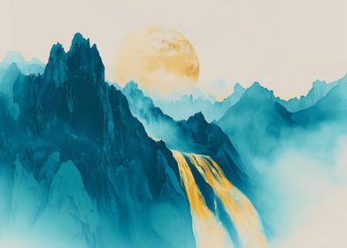 Mountain Waterfall Landscape