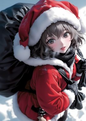 Anime Santa Girl Waifu