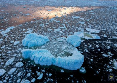 Icebergs in Arctic Ocean