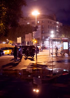 Nighttime City Street