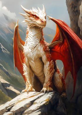 Red Dragon on a Rock