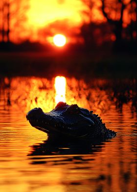 Crocodile Sunset