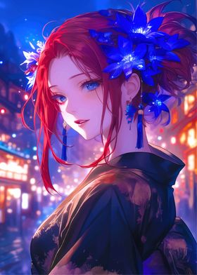 Anime Girl in Kimono