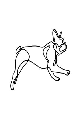 French Bulldog Line Art