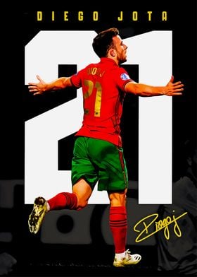 Diego Jota National Soccer Poster