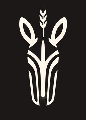 Zebra Head Minimalist Art