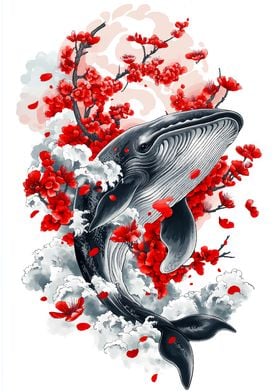 Whale and Cherry Blossoms