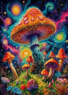 Psychedelic Mushroom Galaxy