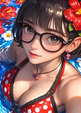 Anime Girl in Pool Bikini