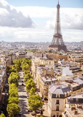 Paris Skyline with Eiffel Tower