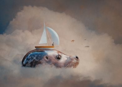 "Skyward Bound" - Seal in the Clouds