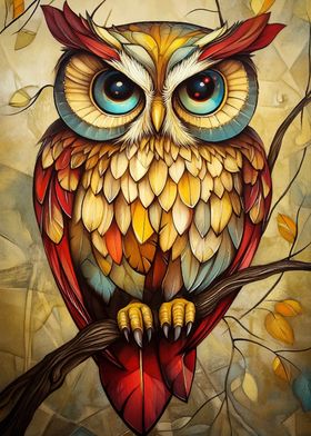 Colorful Owl Painting