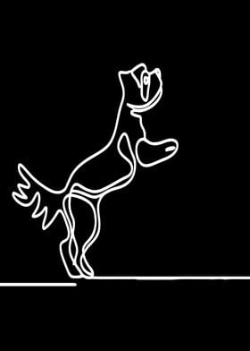 One Line Yorkshire Dog Art