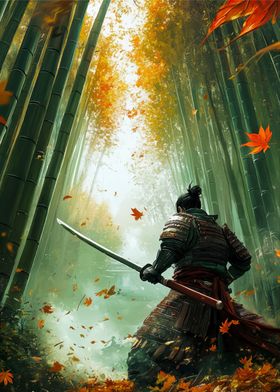 Samurai in Bamboo Forest