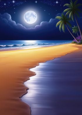 Tropical Night Beach