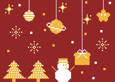 Pixel Christmas Planet