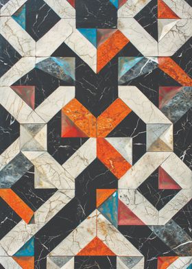 Geometric Marble Tile Pattern