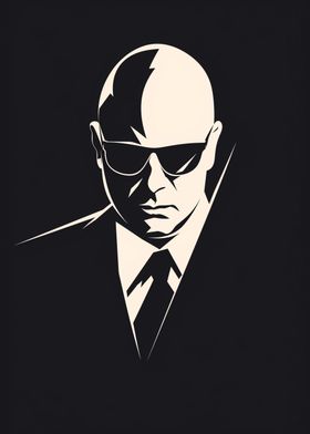 Silhouette of a Man in Sunglasses