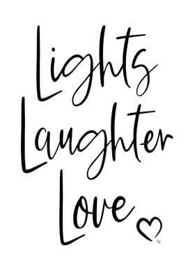 Lights Laughter Love Xmas Typography