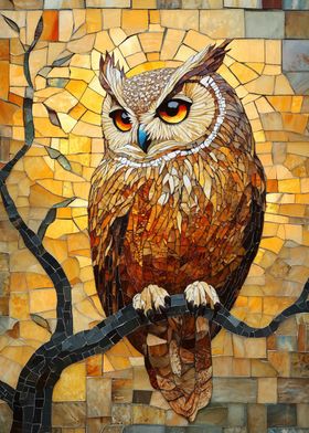 Mosaic Owl Artwork