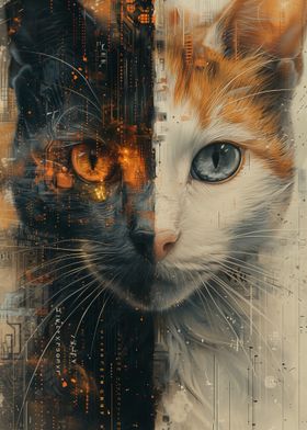 Cybernetic Cat Portrait