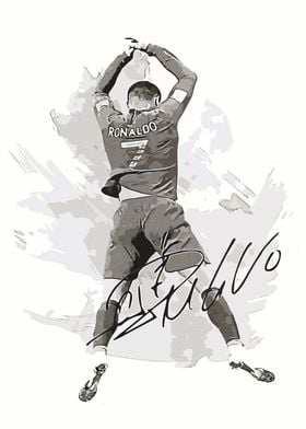 Cristiano Ronaldo Watercolor Art