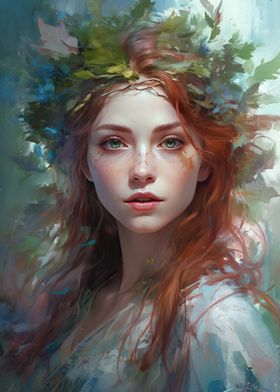 Redhead with Floral Crown