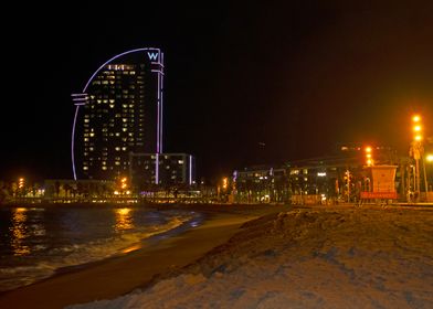 Barcelona Night Skyline