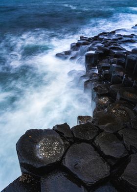 Ocean Waves Crashing on Rocks