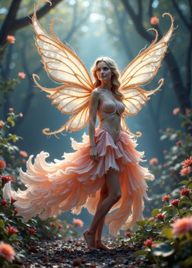 Fairy in flowery forest