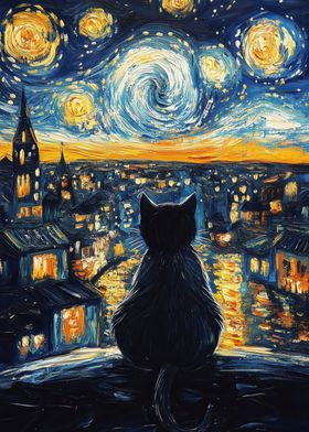 Starry Night Cat