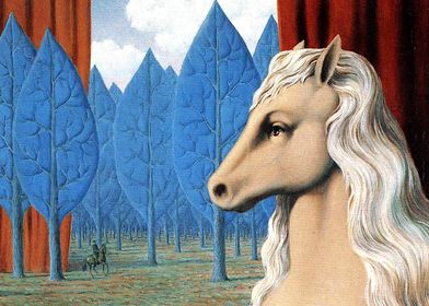 Horse in a Surreal Forest by rene magritte