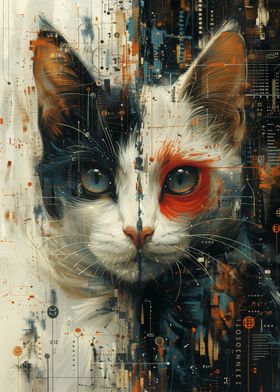 Cyberpunk Cat Portrait