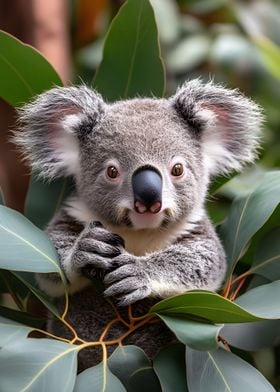 Koala in Eucalyptus Tree