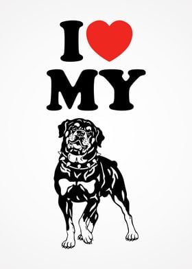 I Love My Rottweiler Best Dog Posters