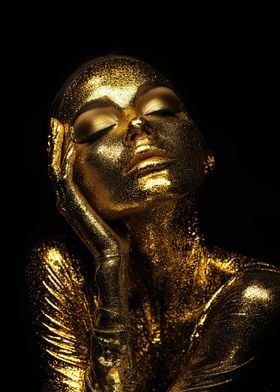 Golden Woman Portrait