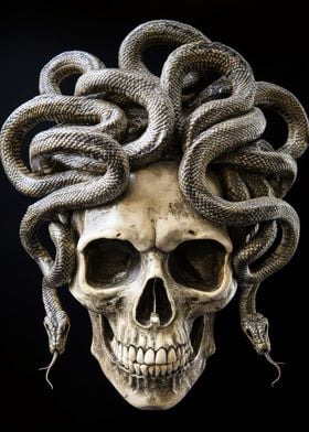 Medusa Skull Sculpture