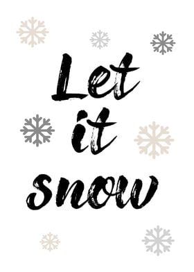 Let It Snow Winter Xmas Typography