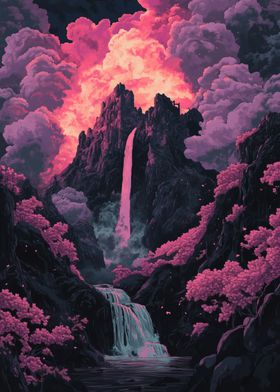 Fantasy Waterfall Landscape