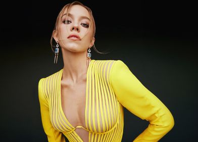 Sydney Sweeney in Yellow Dress