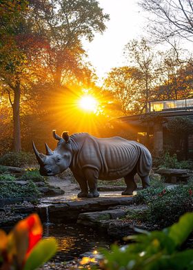 Rhino at Sunset